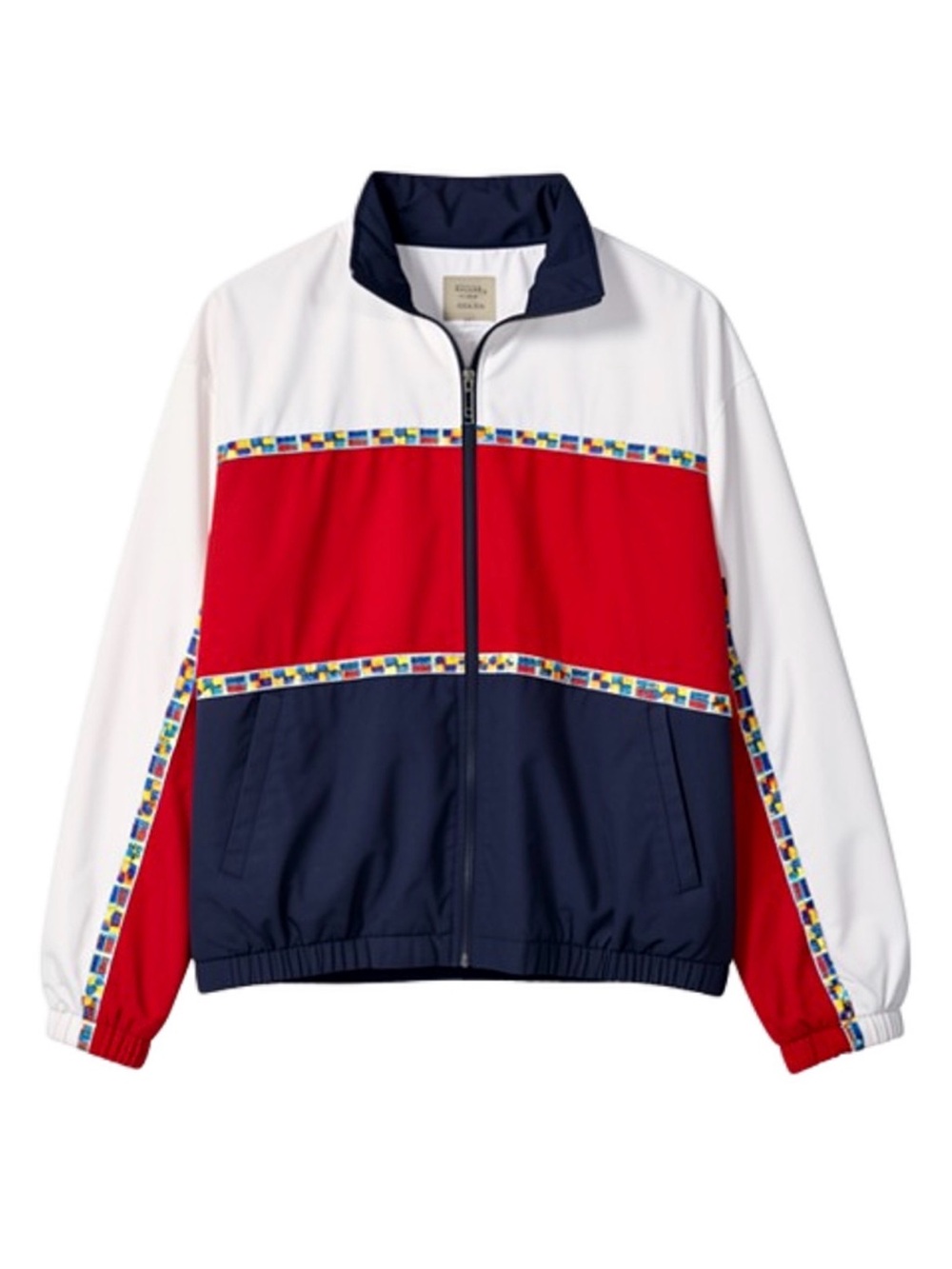 VINTAGE Nautical Colorblock Windbreaker Men’s Jacket Ship Wheel Zipper